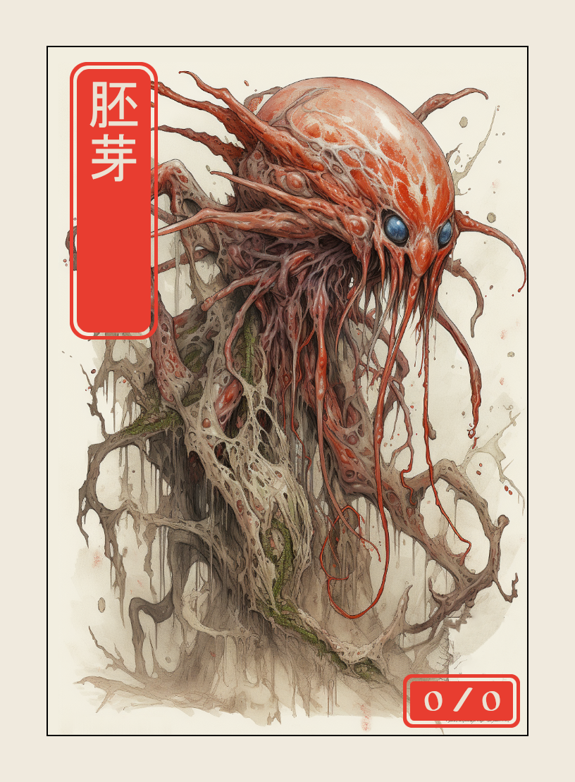 Phyrexian Germ token - custom Japanese art design for tabletop gaming