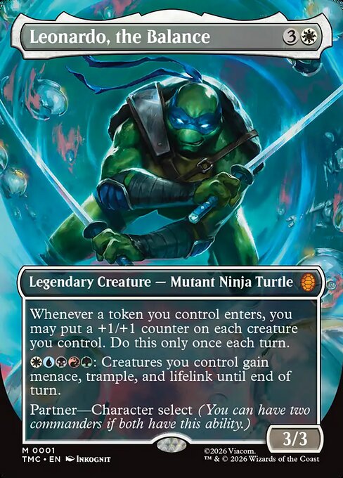 Leonardo, the Balance (0001) (Borderless) - Teenage Mutant Ninja Turtles Eternal #1