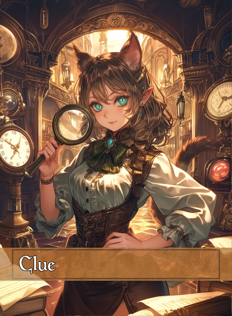 Clue token - custom Anime art design for tabletop gaming
