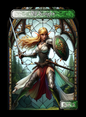 Elf Knight token - custom Stained Glass art design for tabletop gaming