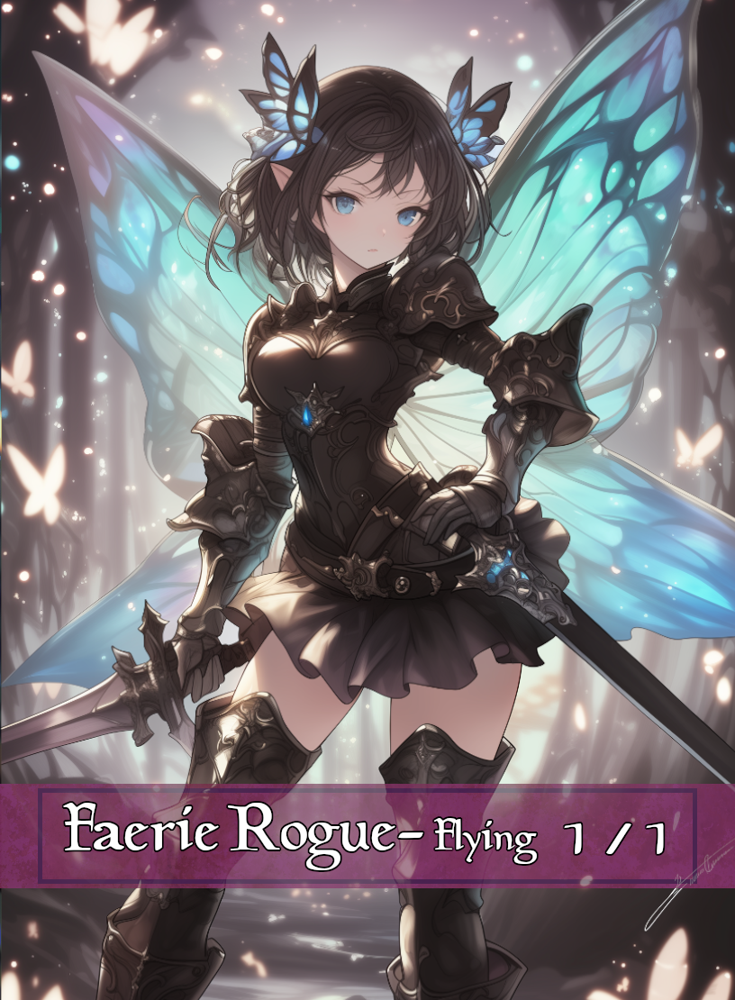 Faerie Rogue token - custom Anime art design for tabletop gaming