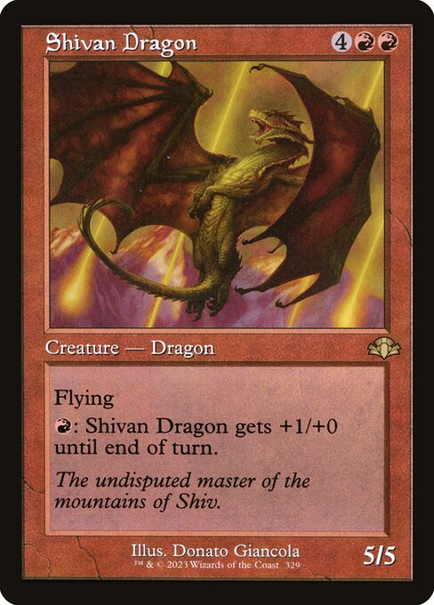 Shivan Dragon (Retro Frame) - Dominaria Remastered #329