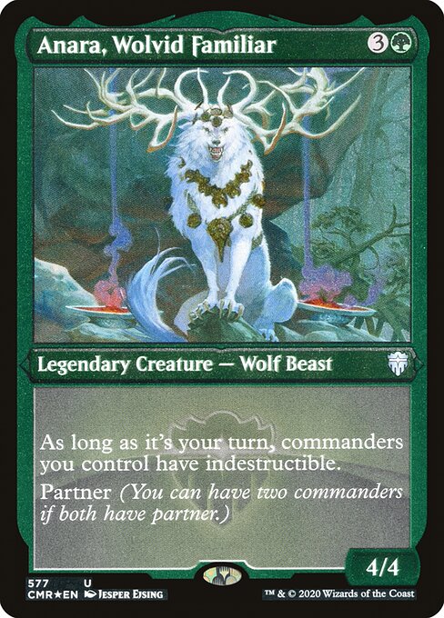 Anara, Wolvid Familiar (Foil Etched) - Commander Legends #577