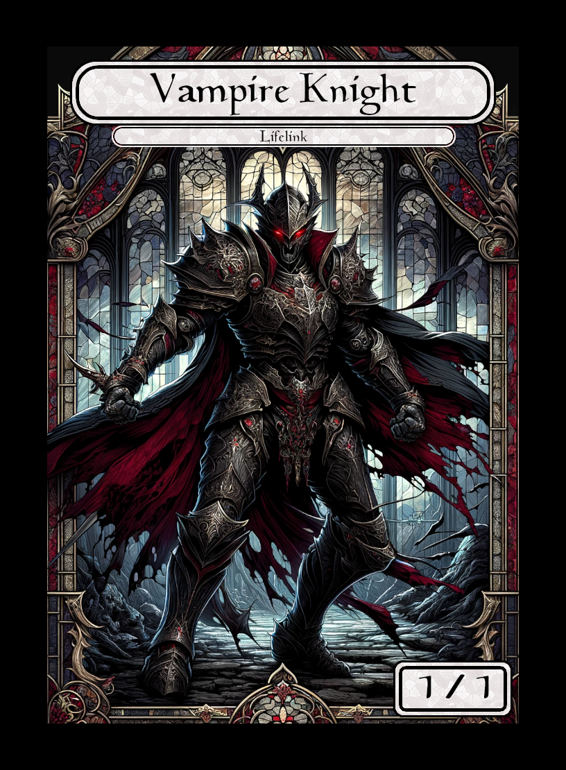 Vampire Knight token - custom Stained Glass art design for tabletop gaming