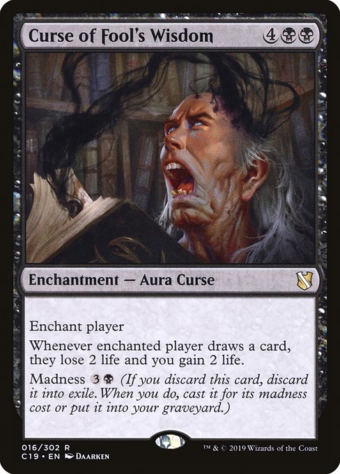 Curse of Fool's Wisdom - Commander 2019 #16