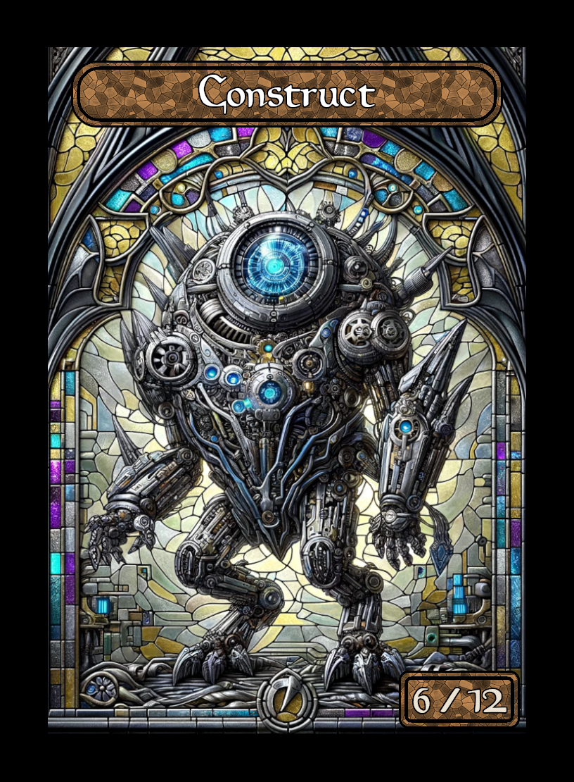 Construct token - custom Stained Glass art design for tabletop gaming