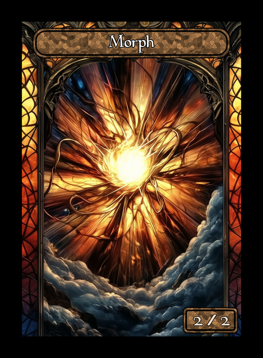 Morph token - custom Stained Glass art design for tabletop gaming