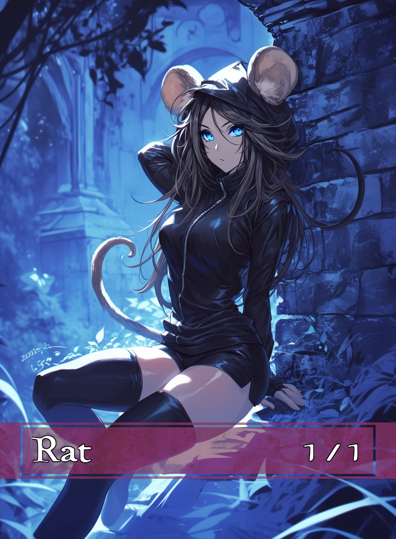 Rat token - custom Anime art design for tabletop gaming