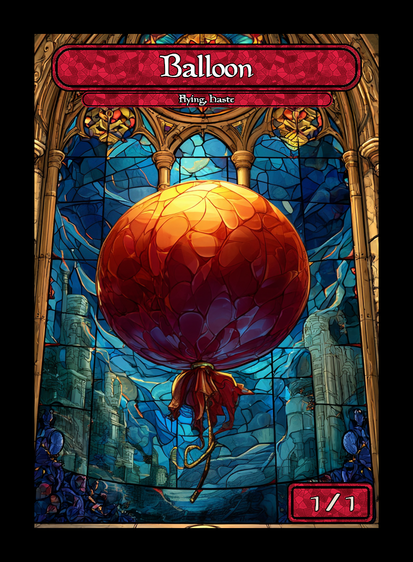 Balloon token - custom Stained Glass art design for tabletop gaming