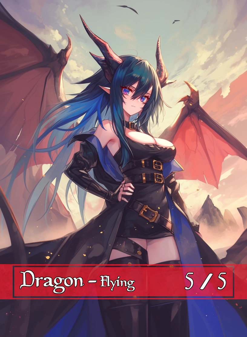 Dragon token - custom Anime art design for tabletop gaming