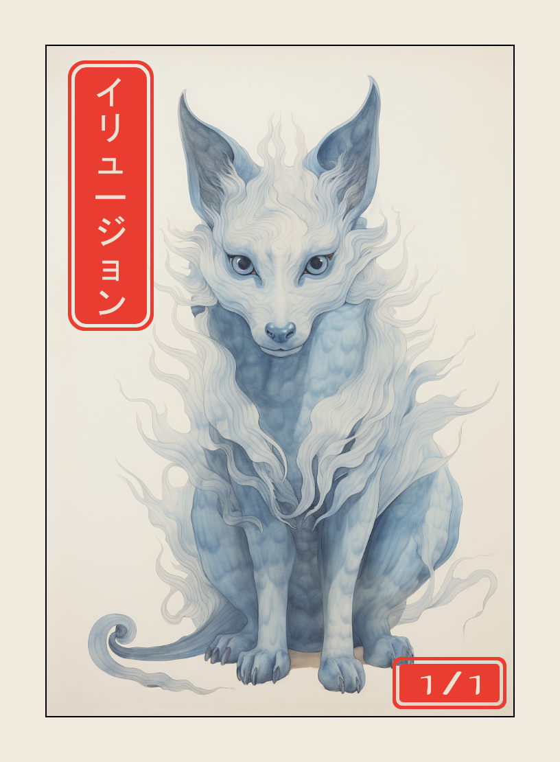 Illusion token - custom Japanese art design for tabletop gaming