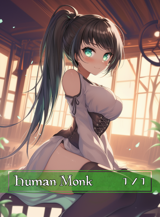 Human Monk token - custom Anime art design for tabletop gaming