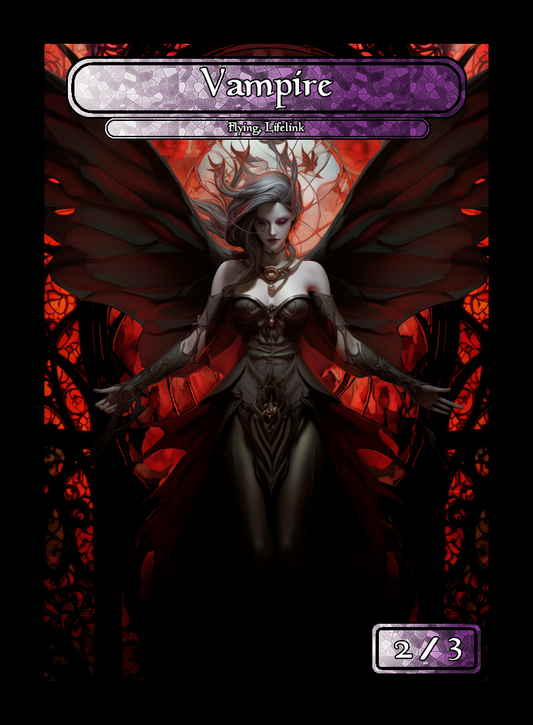 Vampire token - custom Stained Glass art design for tabletop gaming