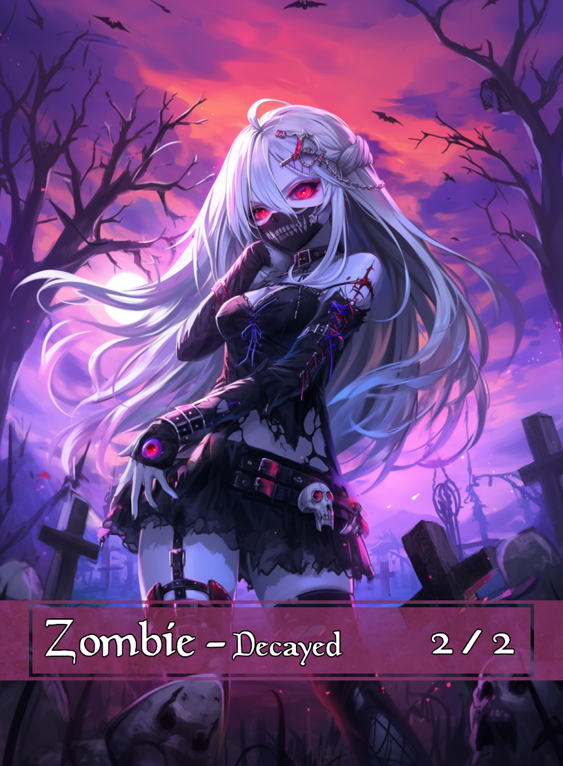 Zombie token - custom Anime art design for tabletop gaming