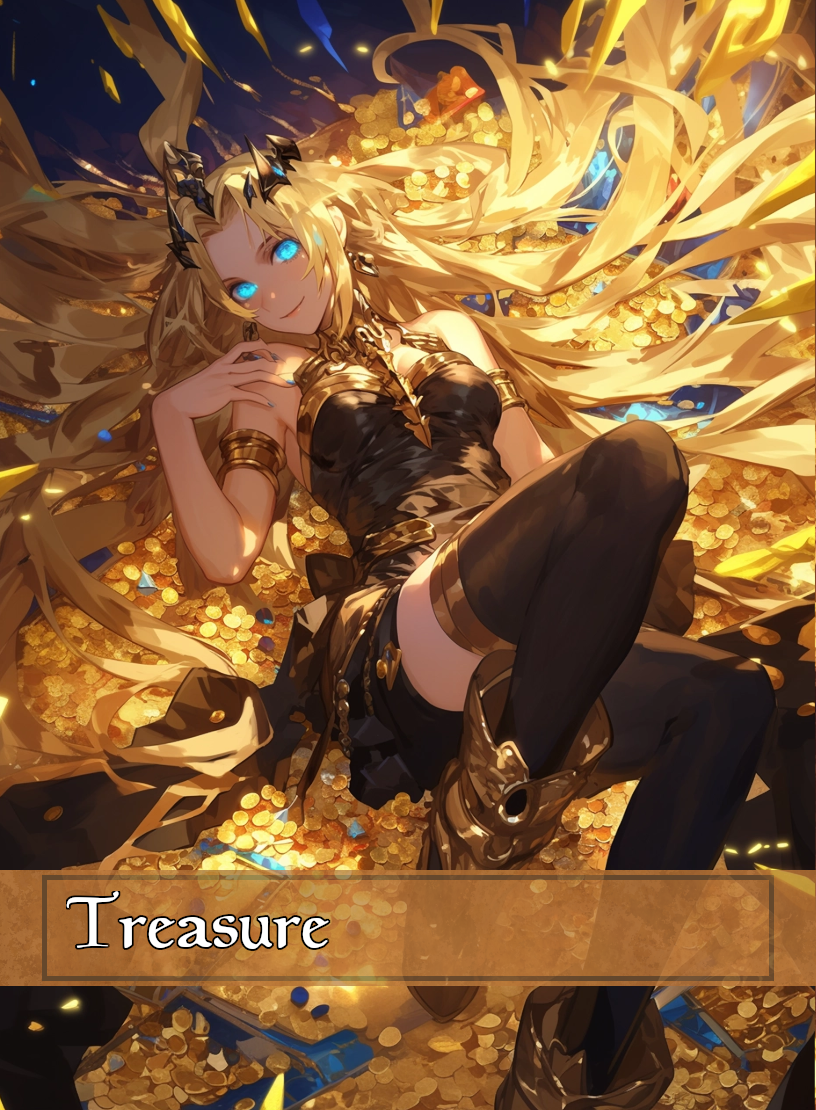 Treasure token - custom Anime art design for tabletop gaming