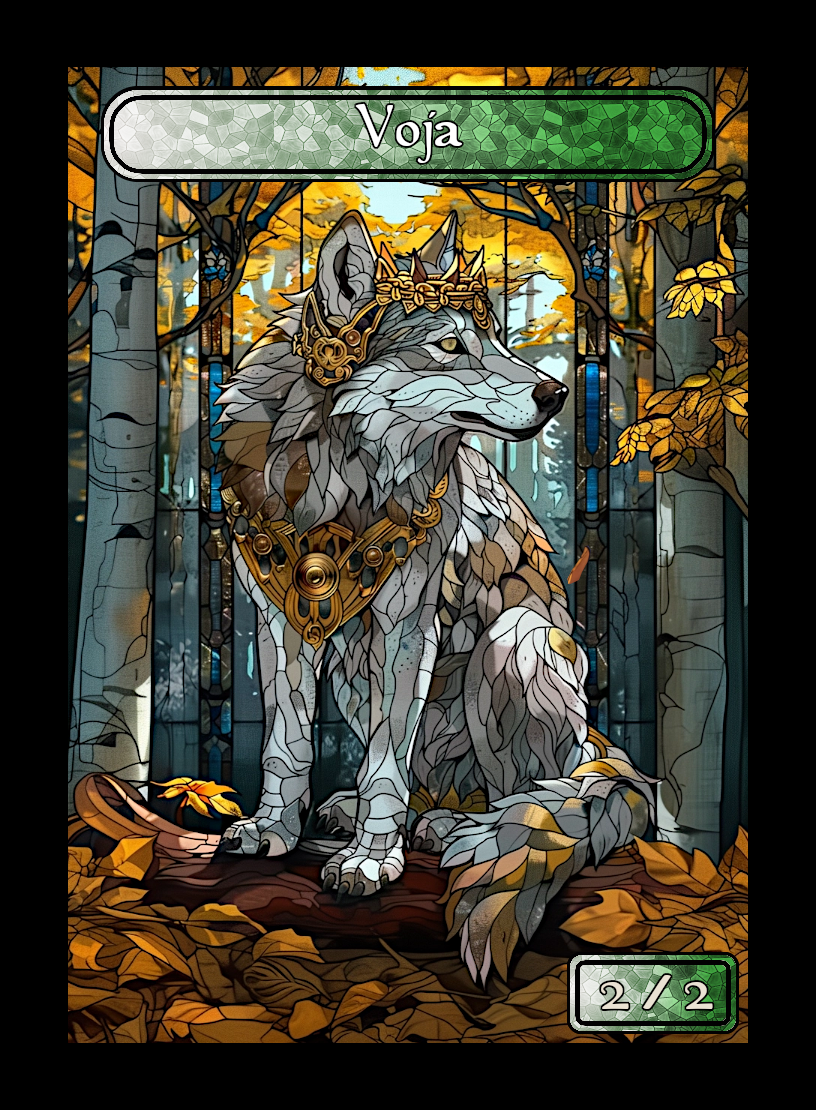 Voja token - custom Stained Glass art design for tabletop gaming