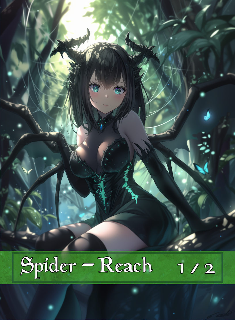 Spider token - custom Anime art design for tabletop gaming