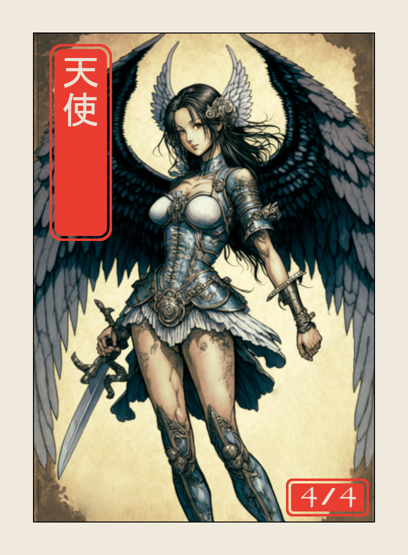 Angel token - custom Japanese art design for tabletop gaming