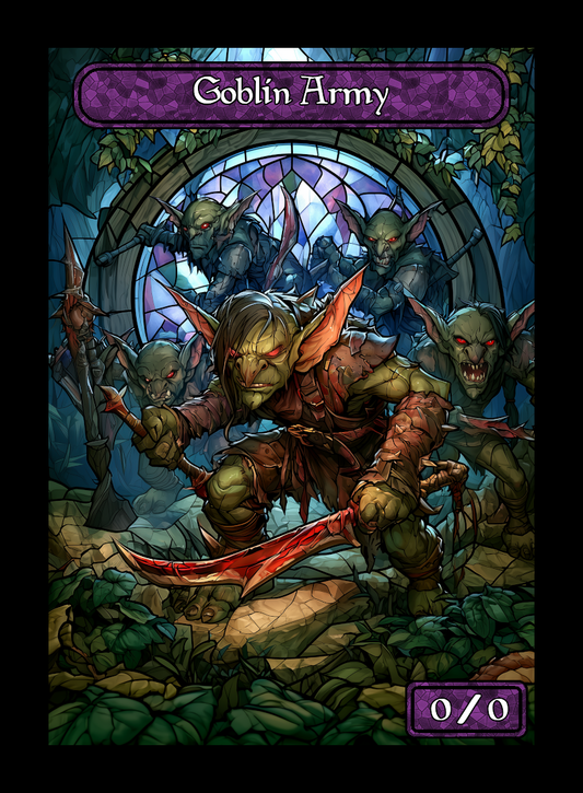 Goblin Army token - custom Stained Glass art design for tabletop gaming