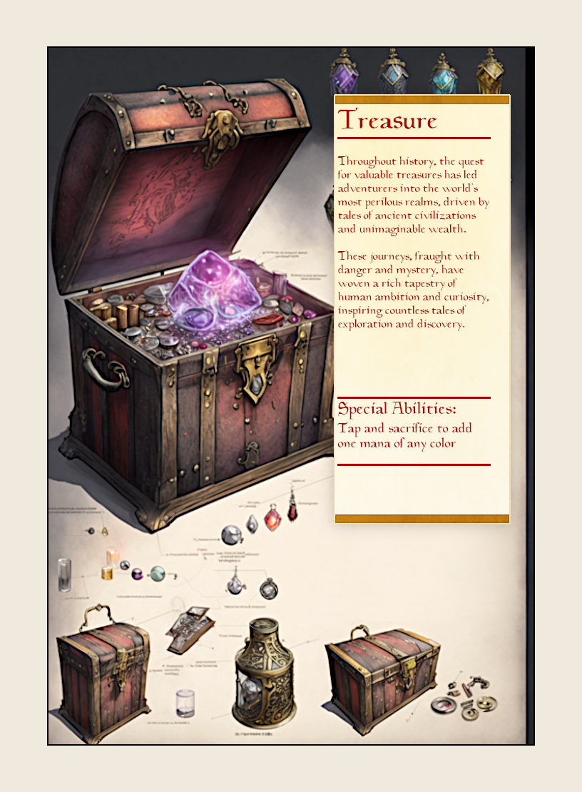Treasure token - custom Monster Profile art design for tabletop gaming
