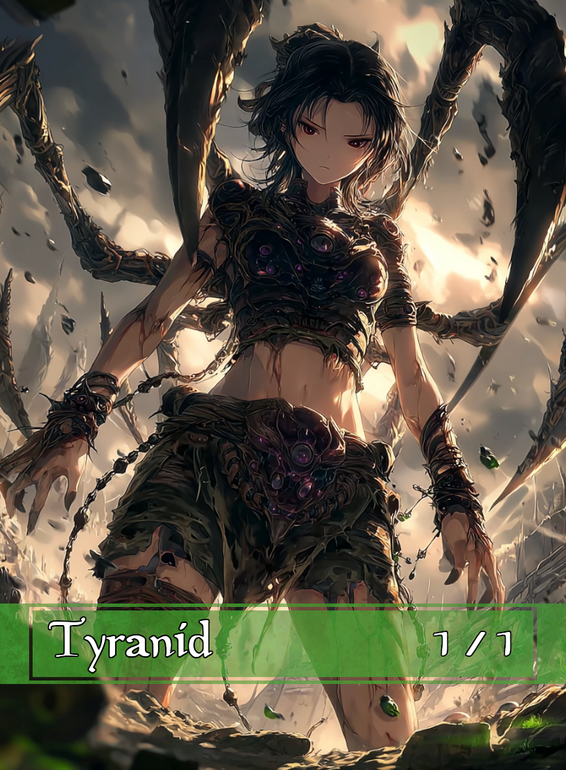Tyranid token - custom Anime art design for tabletop gaming