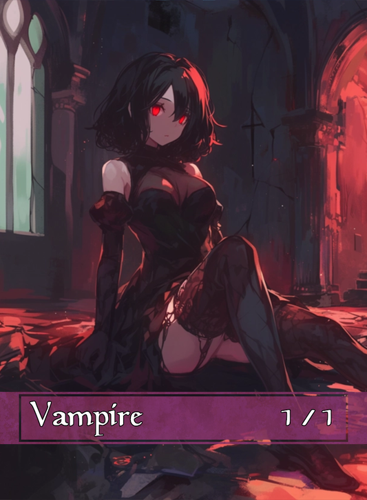Vampire token - custom Anime art design for tabletop gaming