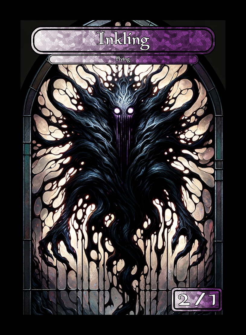 Inkling token - custom Stained Glass art design for tabletop gaming