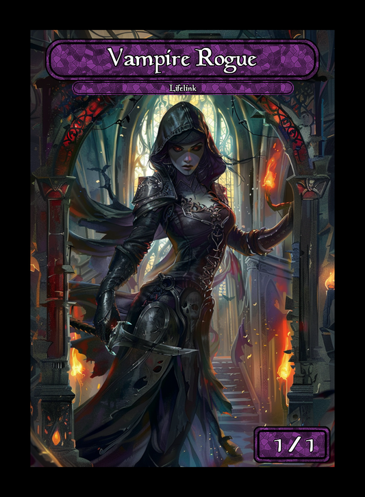 Vampire Rogue token - custom Stained Glass art design for tabletop gaming