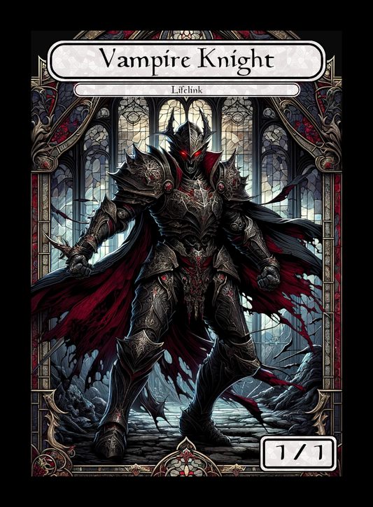 Vampire Knight token - custom Stained Glass art design for tabletop gaming