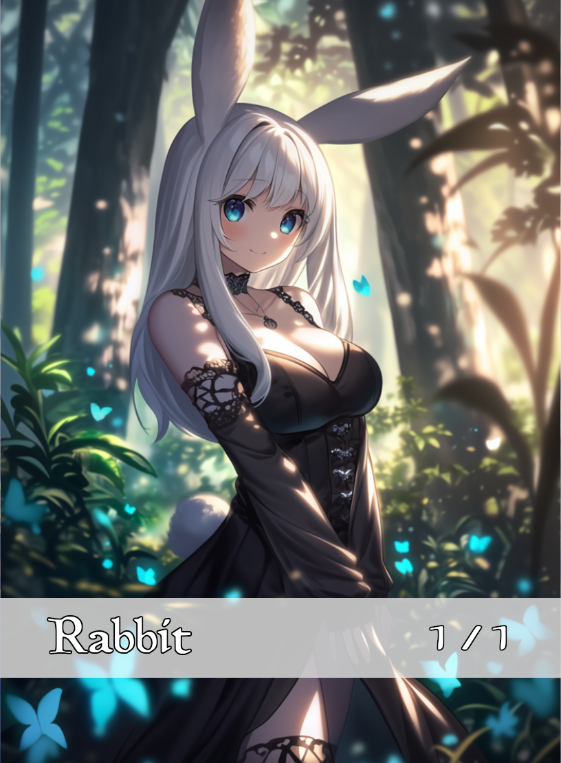 Rabbit token - custom Anime art design for tabletop gaming