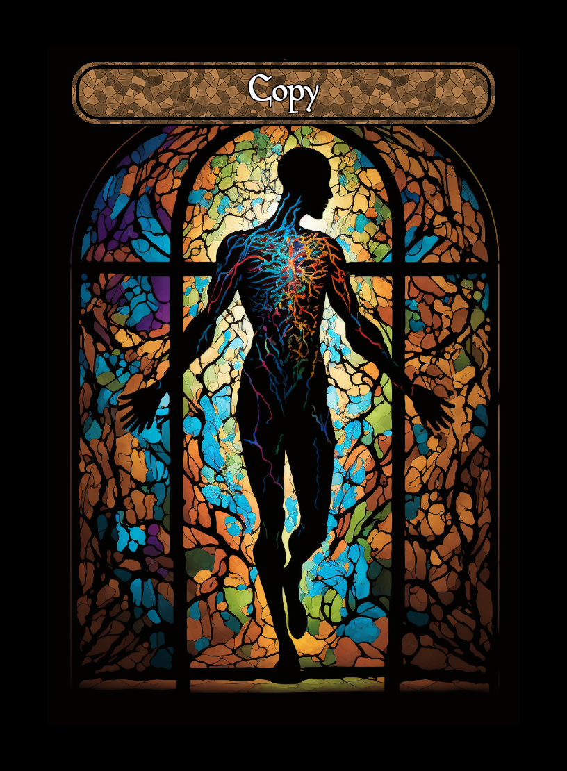 Copy token - custom Stained Glass art design for tabletop gaming