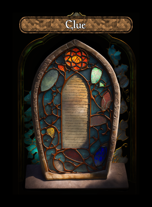 Clue token - custom Stained Glass art design for tabletop gaming