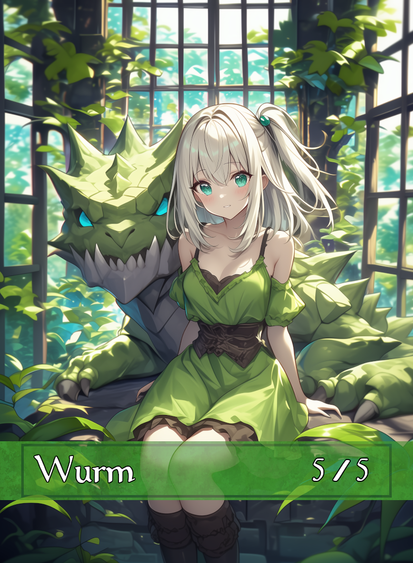 Wurm token - custom Anime art design for tabletop gaming