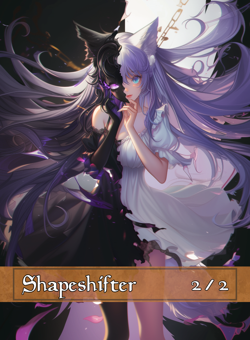 Shapeshifter token - custom Anime art design for tabletop gaming