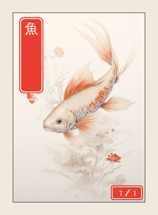 fish token - custom Japanese art design for tabletop gaming