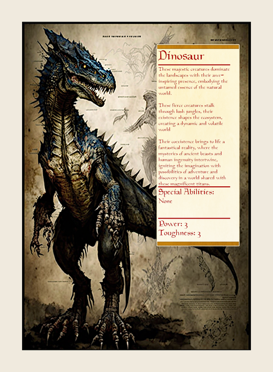 Dinosaur token - custom Monster Profile art design for tabletop gaming