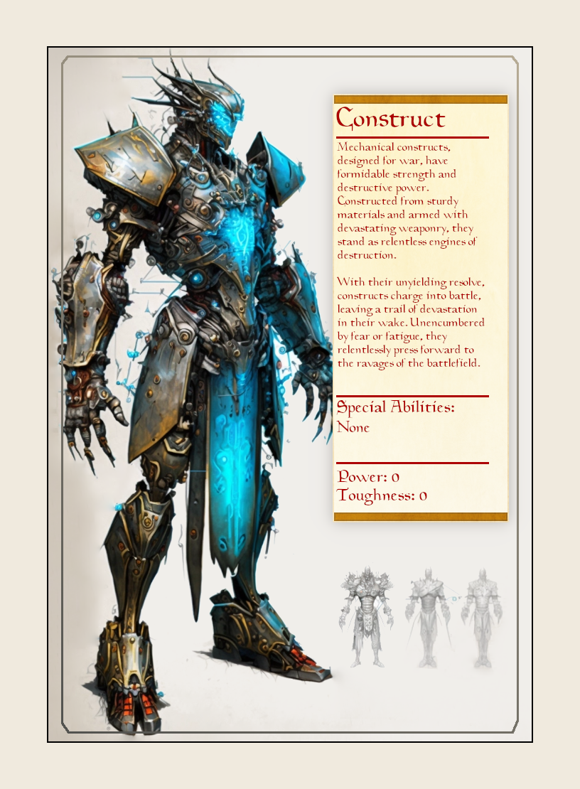 Construct token - custom Monster Profile art design for tabletop gaming