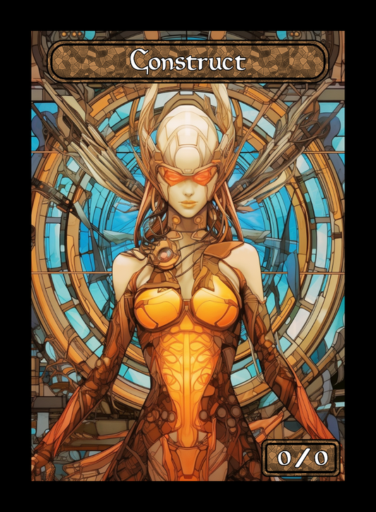 Construct token - custom Stained Glass art design for tabletop gaming