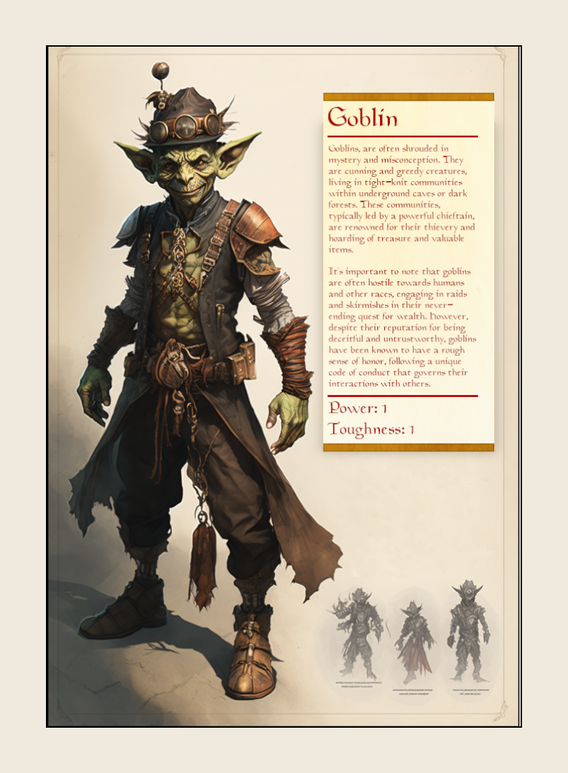 Goblin token - custom Monster Profile art design for tabletop gaming