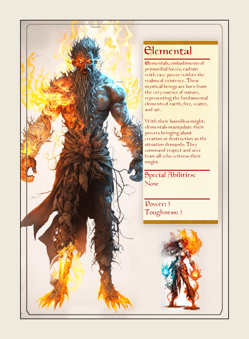 Elemental Monster Profile Token