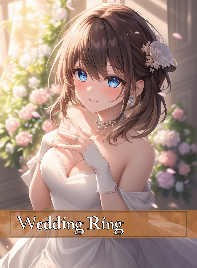 Wedding Ring token - custom Anime art design for tabletop gaming
