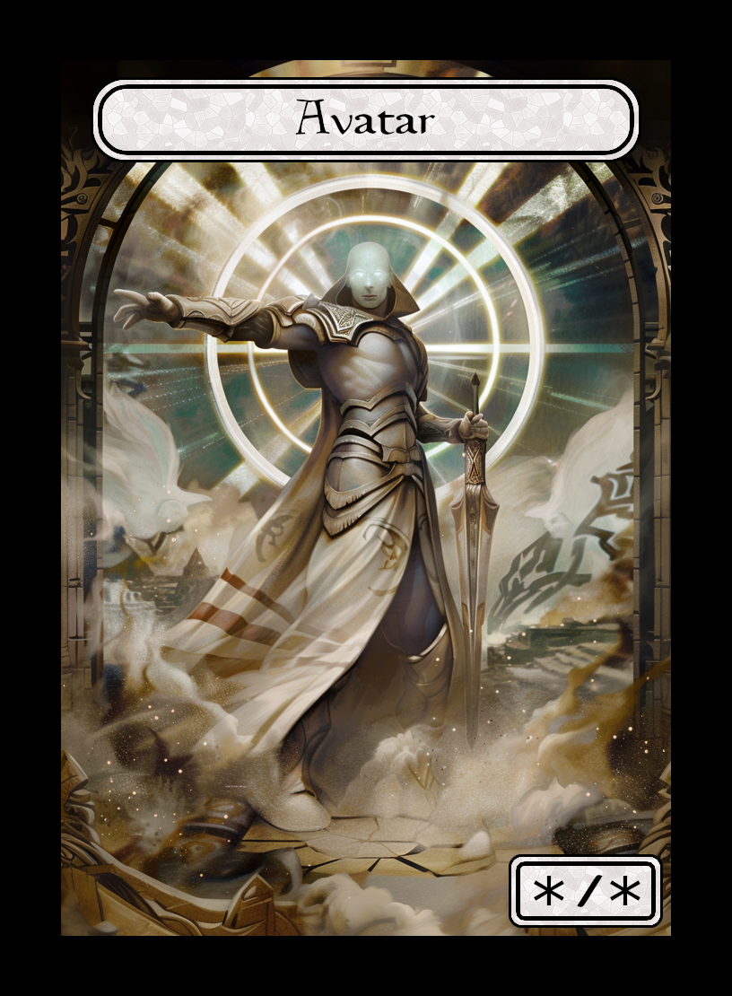 Avatar token - custom Stained Glass art design for tabletop gaming