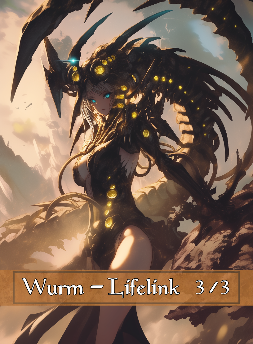 Wurm token - custom Anime art design for tabletop gaming