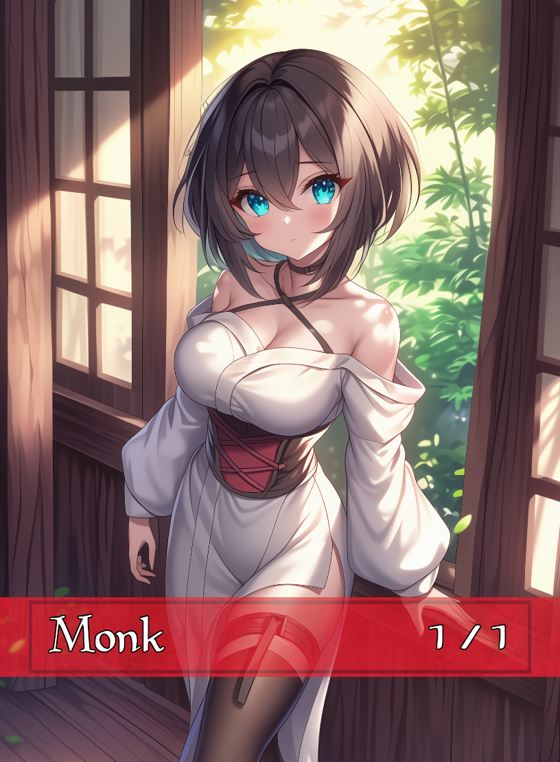 Monk token - custom Anime art design for tabletop gaming