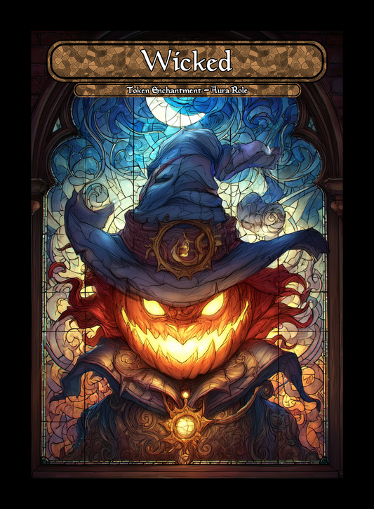 Wicked Role token - custom Stained Glass art design for tabletop gaming