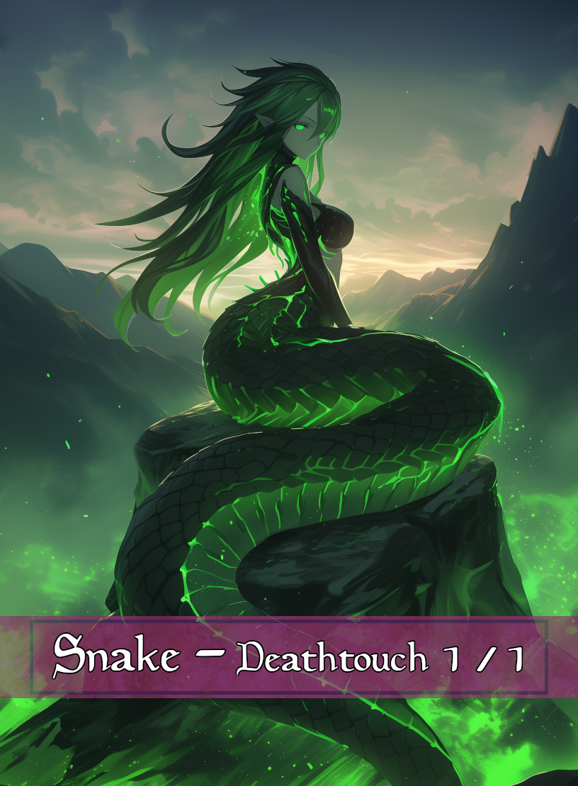 Snake token - custom Anime art design for tabletop gaming