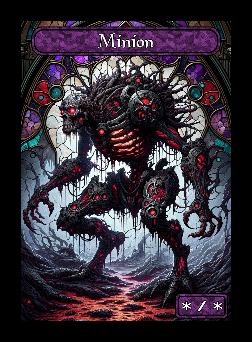 Minion token - custom Stained Glass art design for tabletop gaming