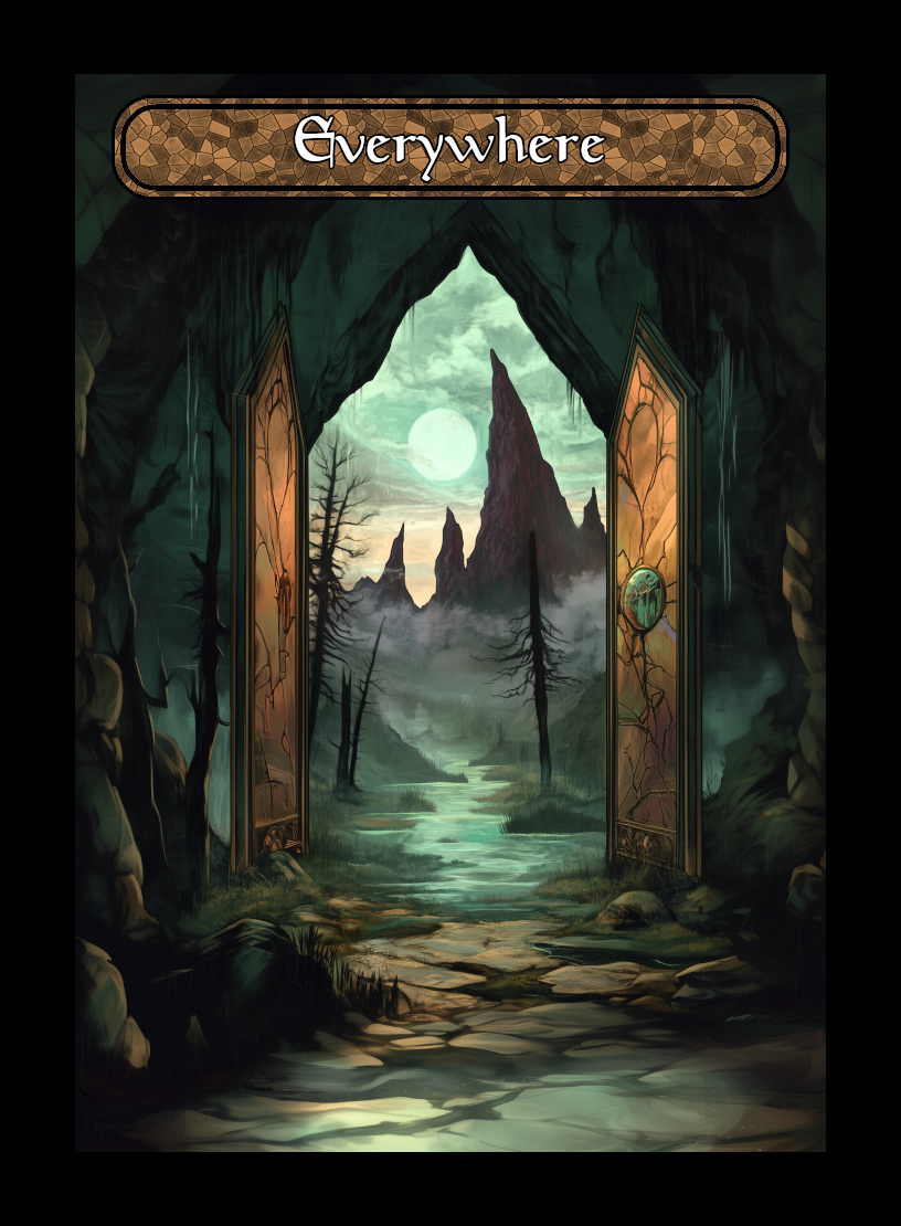 Everywhere token - custom Stained Glass art design for tabletop gaming