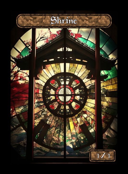 Shrine token - custom Stained Glass art design for tabletop gaming