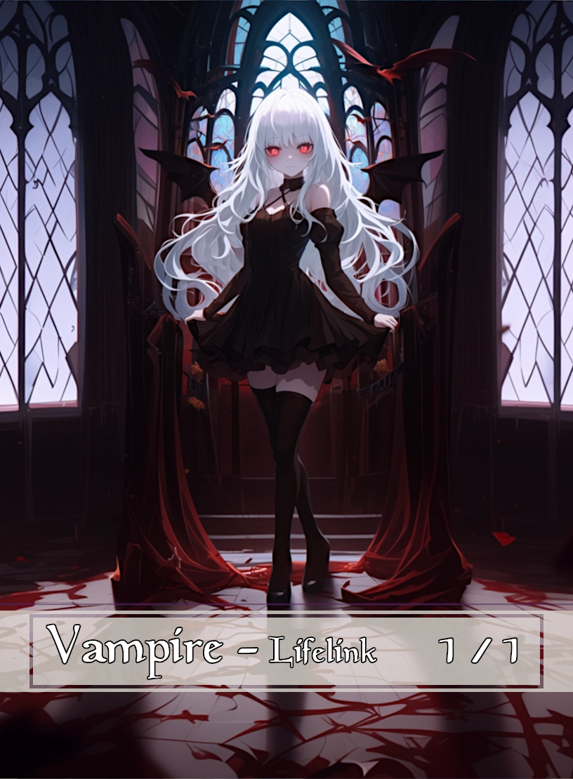 Vampire token - custom Anime art design for tabletop gaming